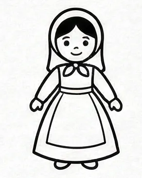 a drawing of a girl in a dress 10.webp